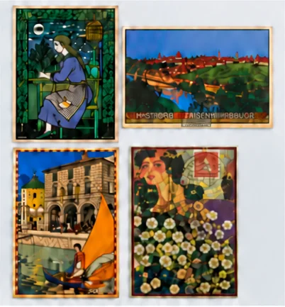 4 גלויות ליטוגרפיות של Wiener Werkstätte, אוסקר קוקושקה 1913–17 — פריט 73 שנמכר בבית המכירות של גל אספנות